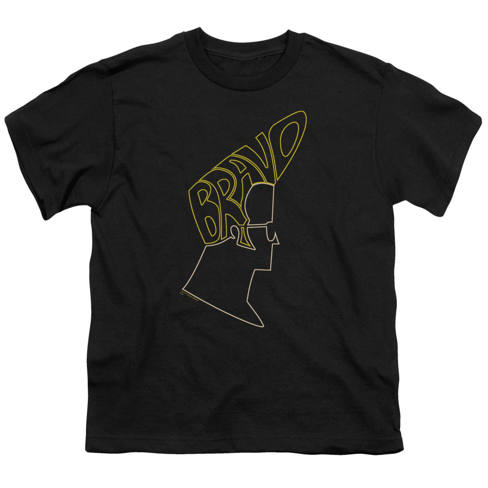 Johnny Bravo Bravo Hair Kids Youth T Shirt Black Officially Licensed