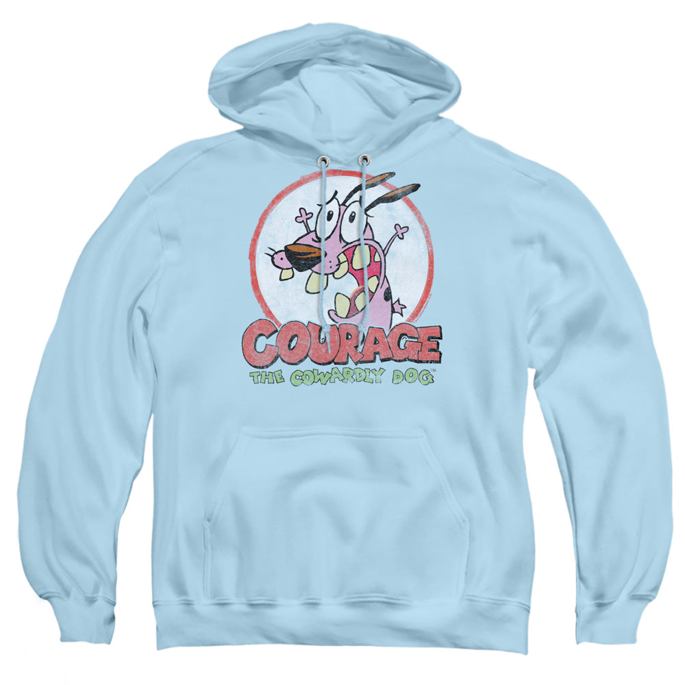 Courage The Cowardly Dog Vintage Courage Mens Hoodie Light Blue Officially Licensed