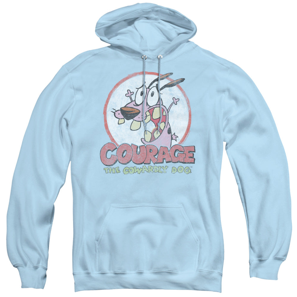 Courage The Cowardly Dog Vintage Courage Mens Hoodie Light Blue Officially Licensed