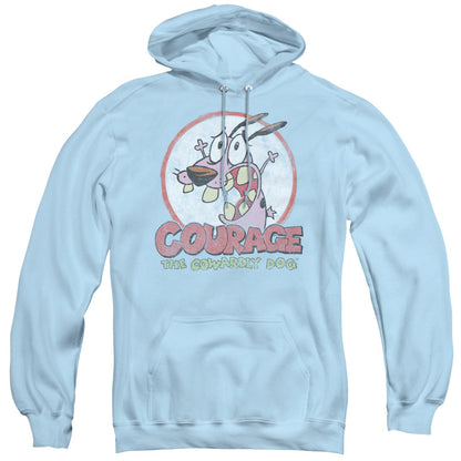 Courage The Cowardly Dog Vintage Courage Mens Hoodie Light Blue Officially Licensed