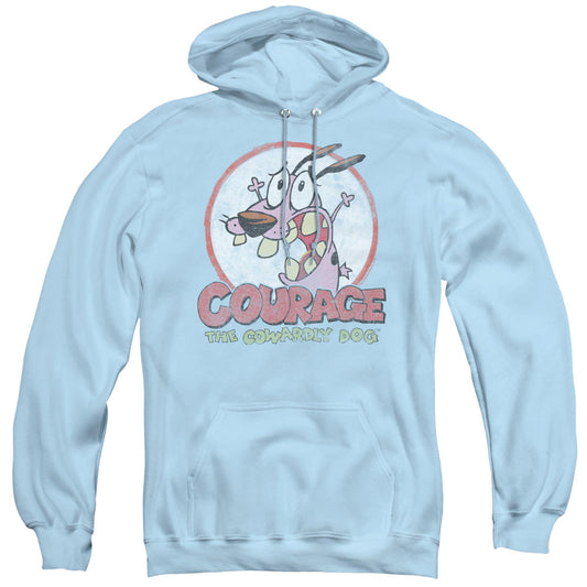 Courage The Cowardly Dog Vintage Courage Mens Hoodie Light Blue Officially Licensed