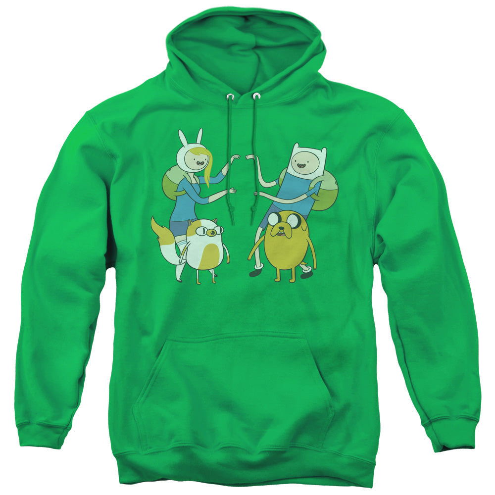 Adventure Time Meet Up Mens Hoodie Kelly Green Officially Licensed