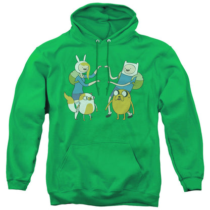 Adventure Time Meet Up Mens Hoodie Kelly Green Officially Licensed