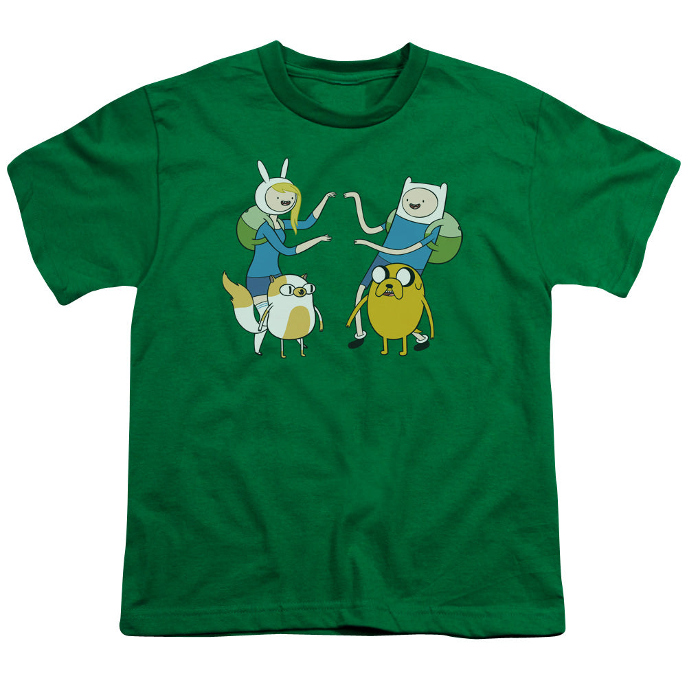 Adventure Time Meet Up Kids Youth T Shirt Kelly Green Officially Licensed
