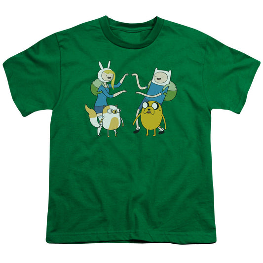 Adventure Time Meet Up Kids Youth T Shirt Kelly Green Officially Licensed