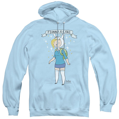 Adventure Time Fionna & Cake Mens Hoodie Light Blue Officially Licensed