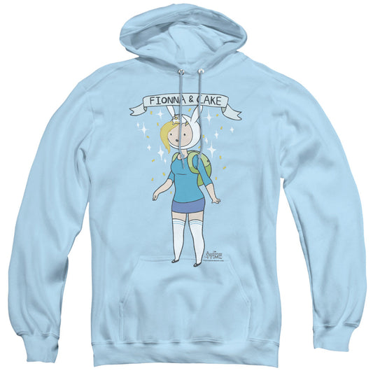 Adventure Time Fionna & Cake Mens Hoodie Light Blue Officially Licensed