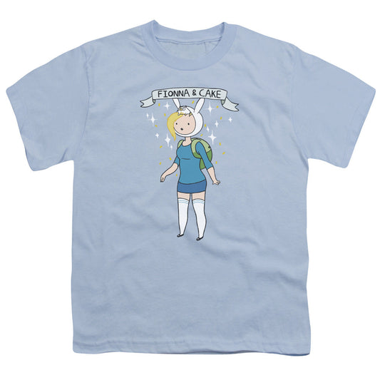 Adventure Time Fionna & Cake Kids Youth T Shirt Light Blue Officially Licensed