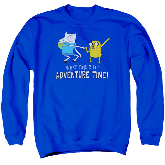 Adventure Time Fist Bump Mens Crewneck Sweatshirt Royal Blue Officially Licensed