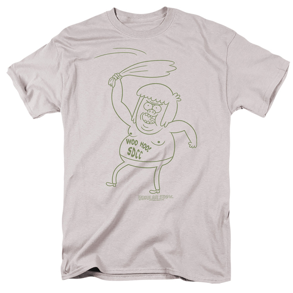 Regular Show Sdcc 2013 Muscle Man Mens T Shirt Silver Officially Licensed