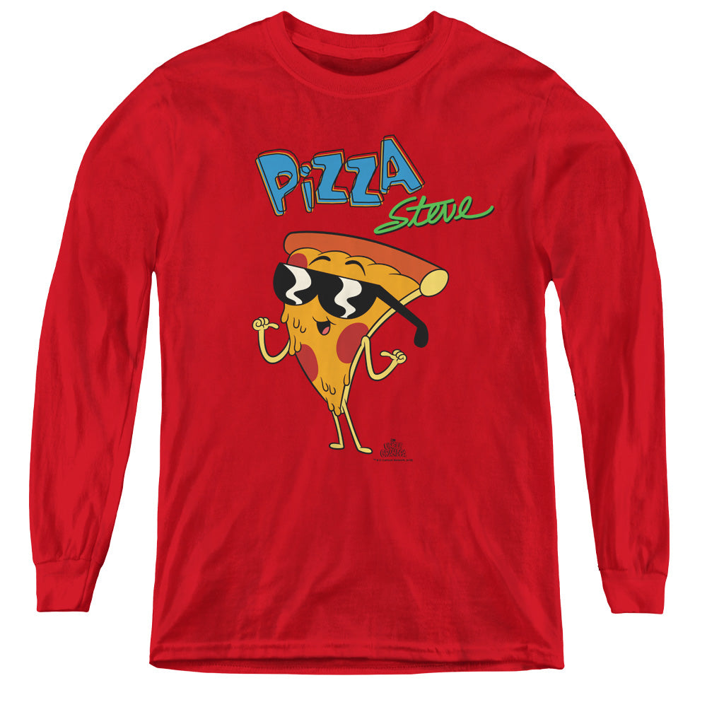 Uncle Grandpa Pizza Steve Long Sleeve Kids Youth T Shirt Red Officially Licensed