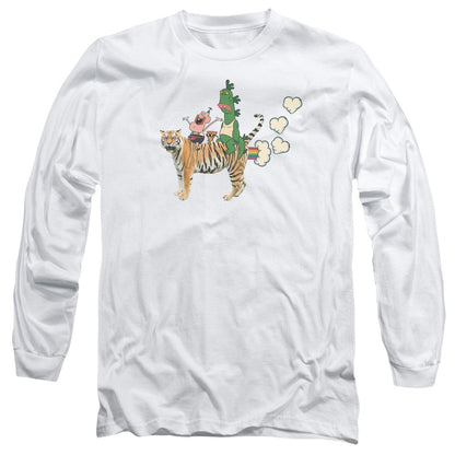 Uncle Grandpa Fart Hearts Mens Long Sleeve Shirt White Officially Licensed