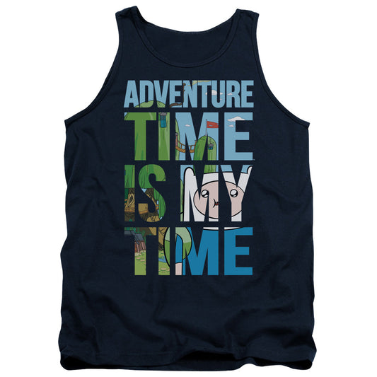 Adventure Time My Time Mens Tank Top Shirt Navy Officially Licensed
