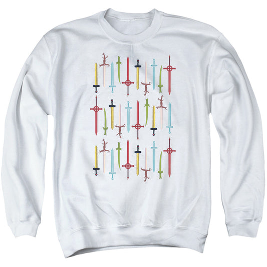 Adventure Time Swords Mens Crewneck Sweatshirt White Officially Licensed