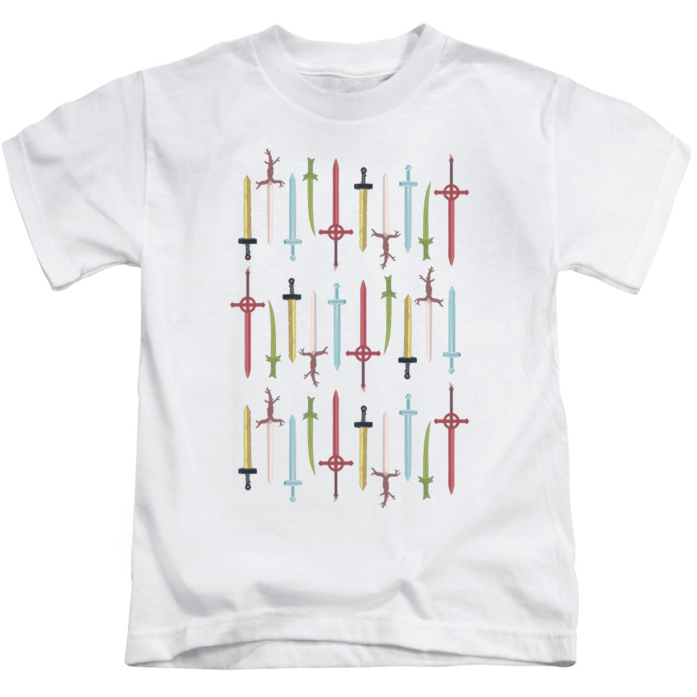 Adventure Time Swords Juvenile Kids Youth T Shirt White Officially Licensed