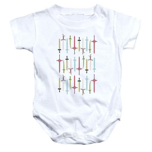 Adventure Time Swords Infant Baby Snapsuit White Officially Licensed