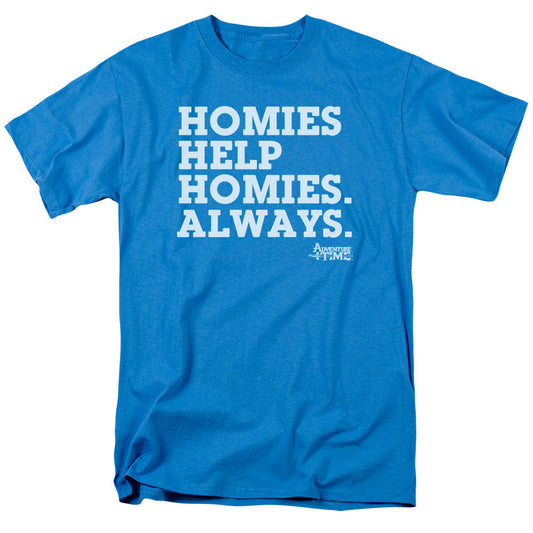 Adventure Time Homies Help Homies Mens T Shirt Turquoise Officially Licensed