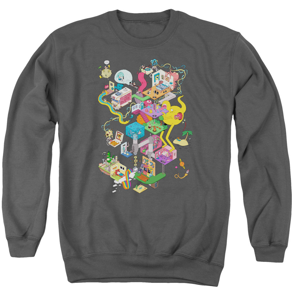 Uncle Grandpa Inside the Rv Mens Crewneck Sweatshirt Charcoal Officially Licensed