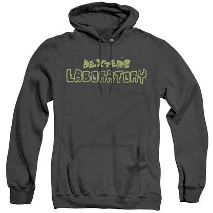 Dexters Laboratory Dexters Logo Mens Heather Hoodie Black Officially Licensed