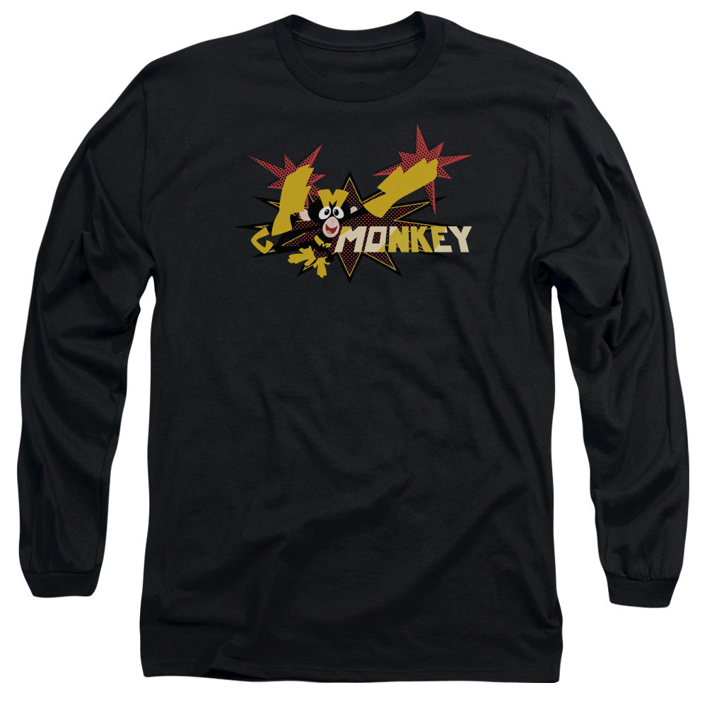 Dexters Laboratory Monkey Mens Long Sleeve Shirt Black Officially Licensed