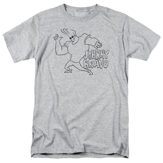 Johnny Bravo Jb Line Art Mens T Shirt Athletic Heather Officially Licensed