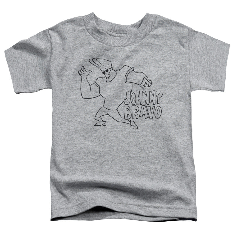 Johnny Bravo Jb Line Art Toddler Kids Youth T Shirt Athletic Heather Officially Licensed