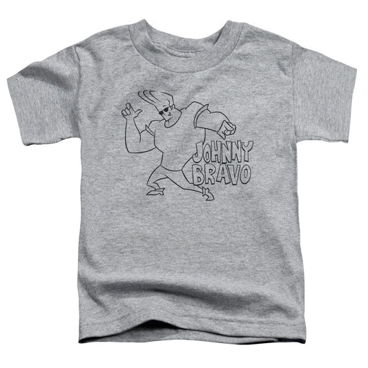 Johnny Bravo Jb Line Art Toddler Kids Youth T Shirt Athletic Heather Officially Licensed