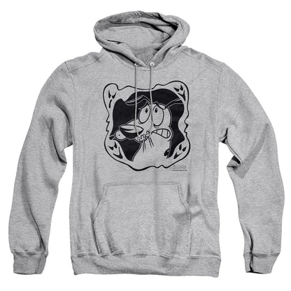 Courage The Cowardly Dog Ghost Frame Mens Hoodie Athletic Heather Officially Licensed