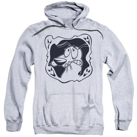 Courage The Cowardly Dog Ghost Frame Mens Hoodie Athletic Heather Officially Licensed