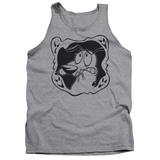 Courage The Cowardly Dog Ghost Frame Mens Tank Top Shirt Athletic Heather Officially Licensed
