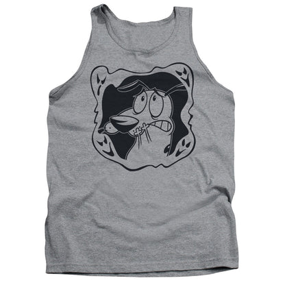 Courage The Cowardly Dog Ghost Frame Mens Tank Top Shirt Athletic Heather Officially Licensed