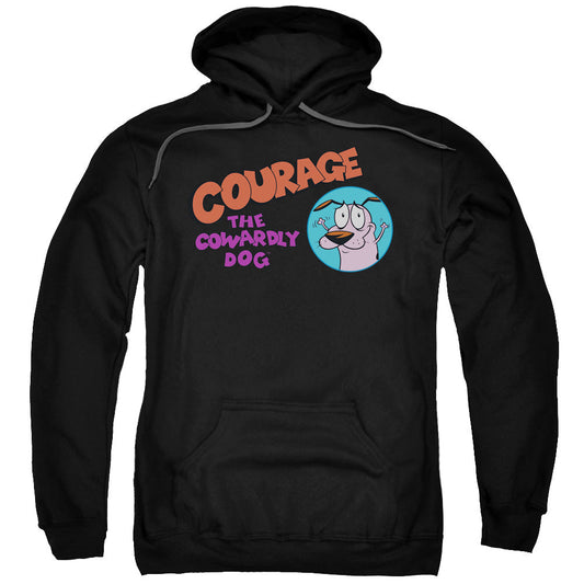 Courage The Cowardly Dog Courage Logo Mens Hoodie Black Officially Licensed