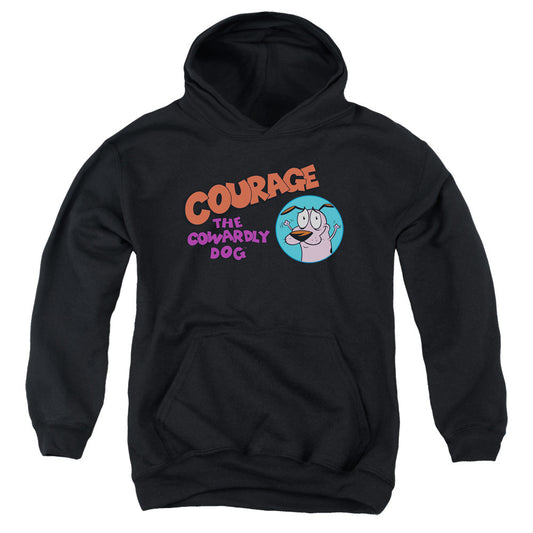 Courage the Cowardly Dog Courage Logo Kids Youth Hoodie Black Officially Licensed