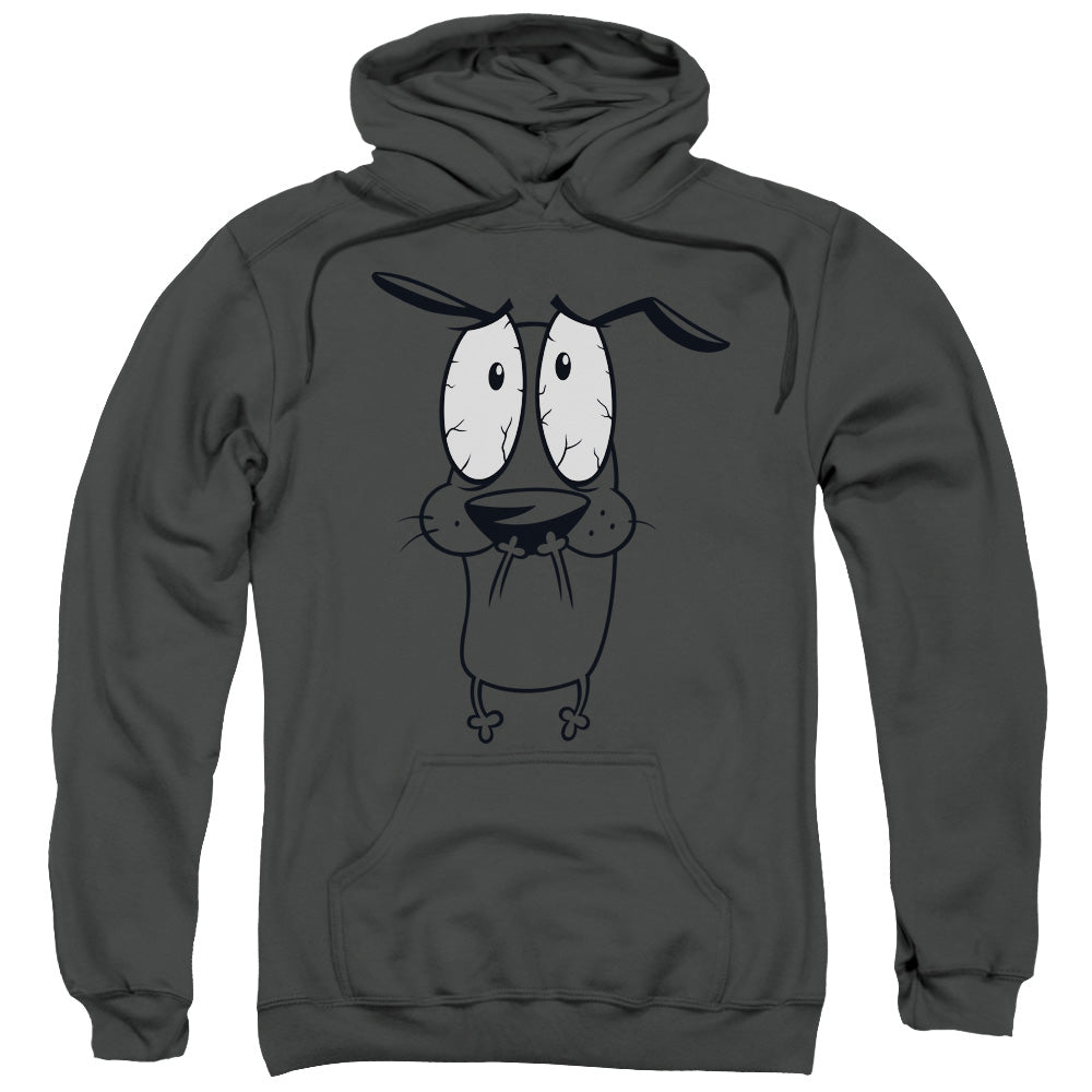 Courage The Cowardly Dog Scared Mens Hoodie Charcoal Officially Licensed