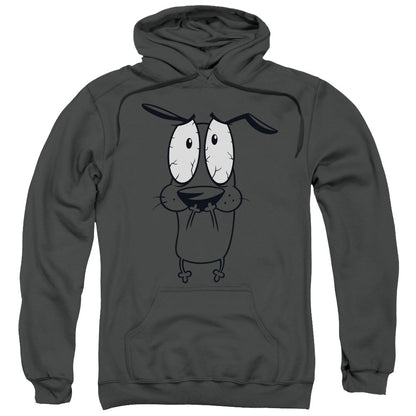Courage The Cowardly Dog Scared Mens Hoodie Charcoal Officially Licensed