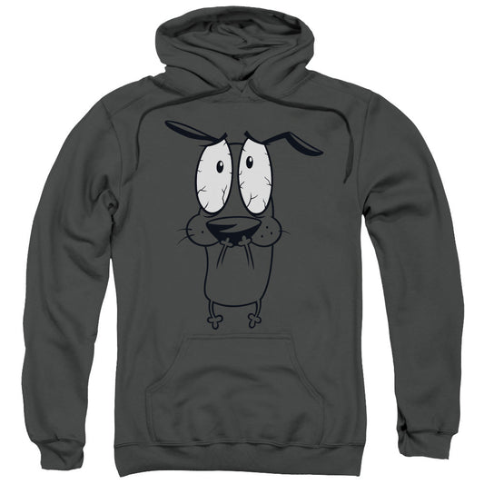 Courage The Cowardly Dog Scared Mens Hoodie Charcoal Officially Licensed