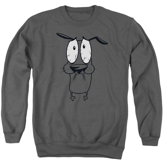 Courage The Cowardly Dog Scared Mens Crewneck Sweatshirt Charcoal Officially Licensed