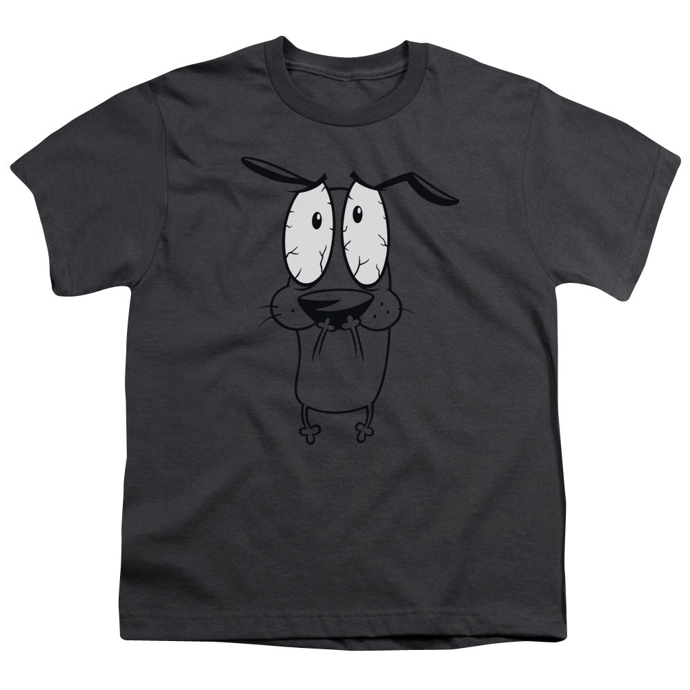 Courage the Cowardly Dog Scared Kids Youth T Shirt Charcoal Officially Licensed