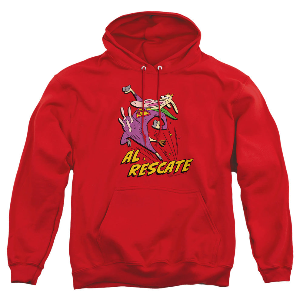 Cow And Chicken Al Rescate Mens Hoodie Red Officially Licensed