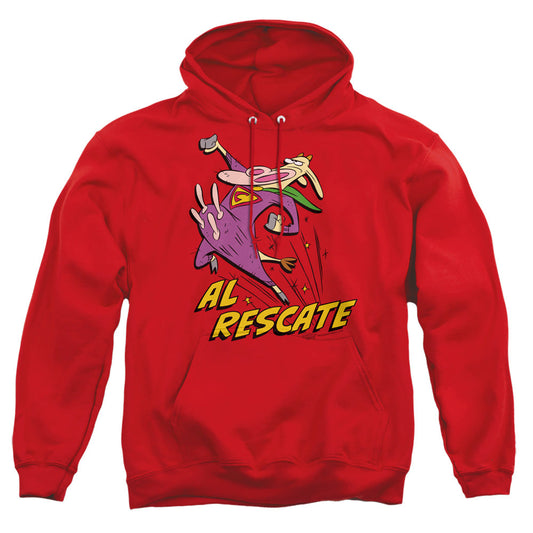 Cow And Chicken Al Rescate Mens Hoodie Red Officially Licensed