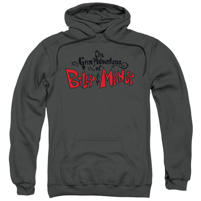 Grim Adventures Of Billy And Mandy Grim  Logo Mens Hoodie Charcoal Officially Licensed