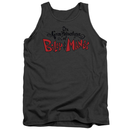 Grim Adventures Of Billy And Mandy Grim Logo Mens Tank Top Shirt Charcoal Officially Licensed