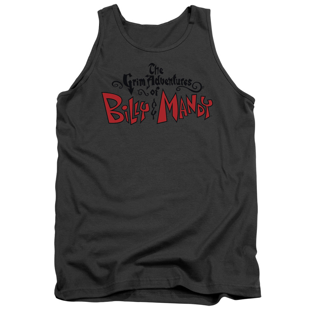 Grim Adventures Of Billy And Mandy Grim Logo Mens Tank Top Shirt Charcoal Officially Licensed