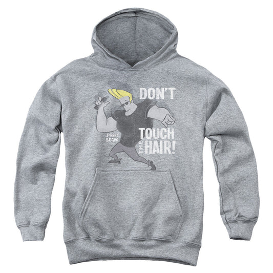 Johnny Bravo Hair Kids Youth Hoodie Heather Officially Licensed