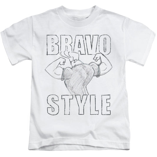 Johnny Bravo Bravo Style Juvenile Kids Youth T Shirt White Officially Licensed