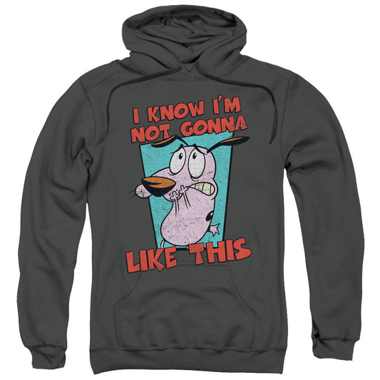 Courage The Cowardly Dog Not Gonna Like Mens Hoodie Charcoal Officially Licensed