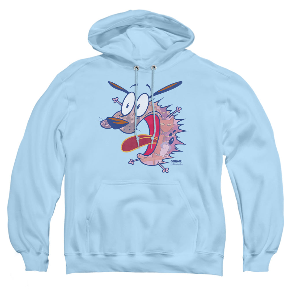 Courage The Cowardly Dog Evil Inside Mens Hoodie Light Blue Officially Licensed