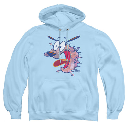 Courage The Cowardly Dog Evil Inside Mens Hoodie Light Blue Officially Licensed