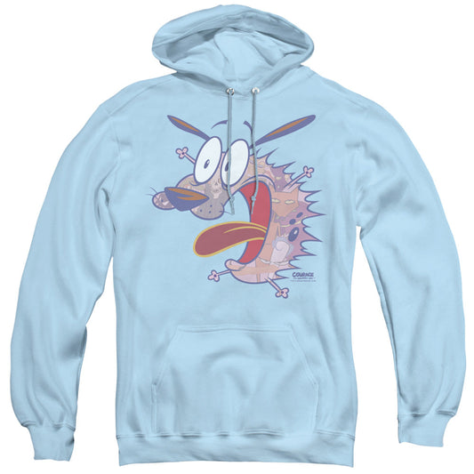 Courage The Cowardly Dog Evil Inside Mens Hoodie Light Blue Officially Licensed