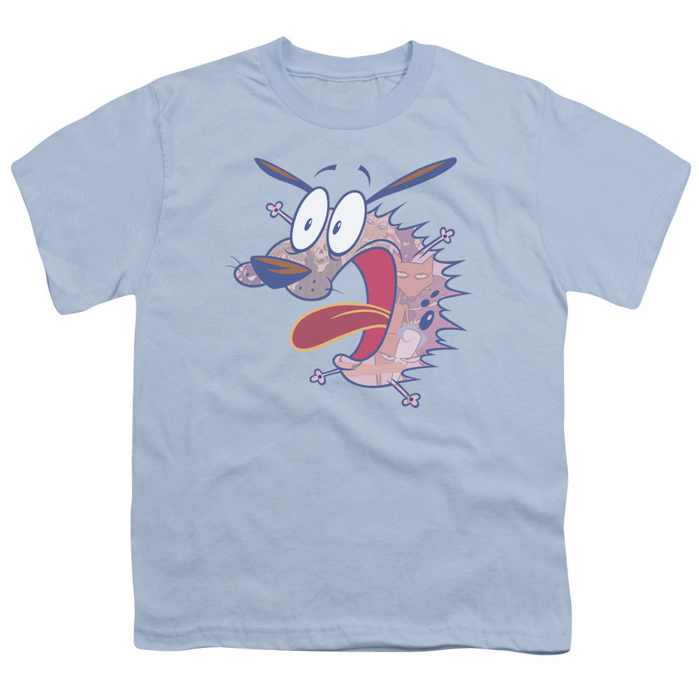 Courage the Cowardly Dog Evil Inside Kids Youth T Shirt Light Blue Officially Licensed